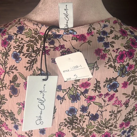 Sokie Collective Size S The Mini Flicker Dress Light Pink Floral Cottagecore NWT - Picture 6 of 6
